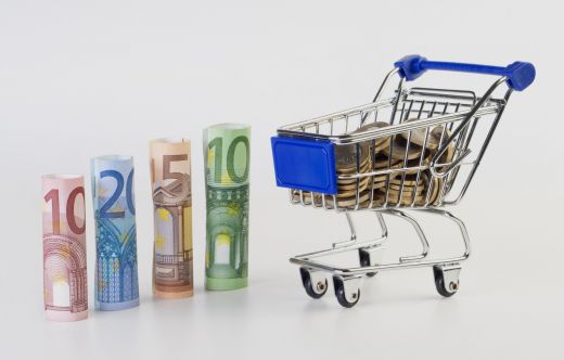 Verbraucher Preise Geld Einkaufswagen (Fo)